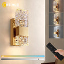 Axyaa Crystal LED Wall Light with Remote, Dimmable for Bedroom, Living Room, and Bathroom