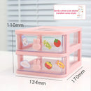 Axyaa Kawaii Plastic Drawer Organizer for Desk Storage & Makeup - Cute Stationery Holder