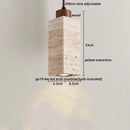 Axyaa LED Hanging Lamp: Japanese Style Yellow Travertine Pendant Lights for Home Decor