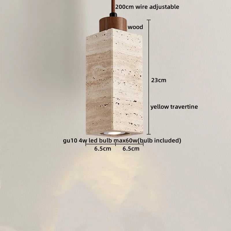 Axyaa Travertine LED Pendant Lamp for Bar, Bedroom, Living Room - Small Hanging Lights