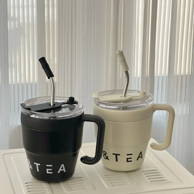 Axyaa Stainless Steel Insulated Portable Drinkware Cup with Straw