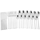 Axyaa 24-Piece Stainless Steel Black Cutlery Set Dinnerware Flatware Tableware