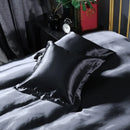 Axyaa Silk Satin Pillowcase Square Throw Pillow Cover 50x50cm