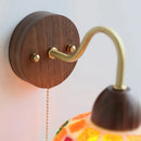 Axyaa Tiffany Style Shell Glass LED Wall Light with Copper Arm