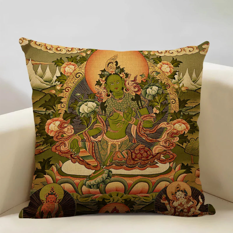 Axyaa Buddhist Portrait Art Pillowcase Home Decor Cushion Cover 45x45cm