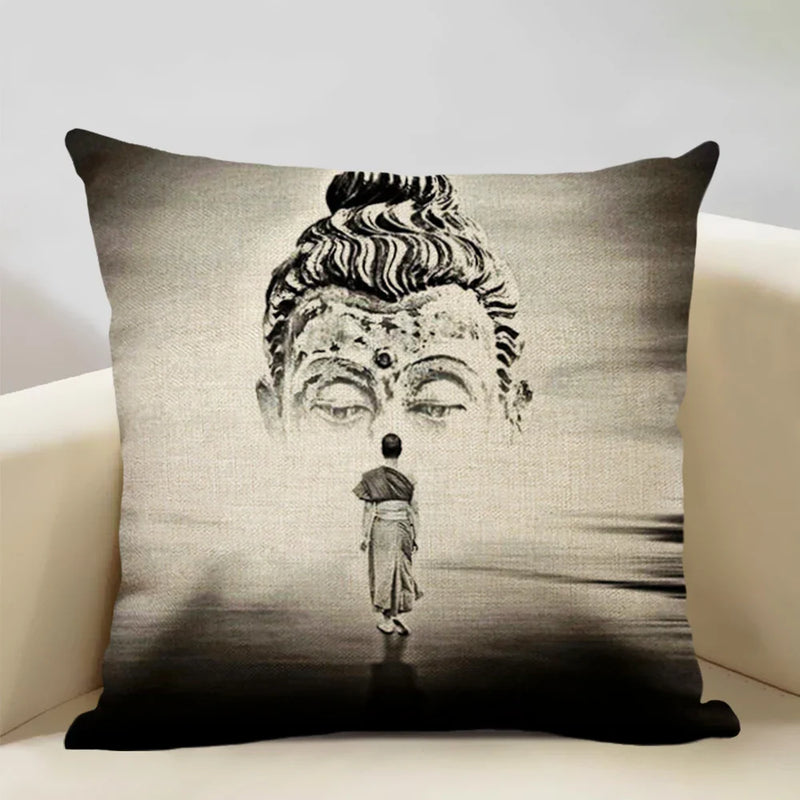 Axyaa Buddhist Portrait Art Pillowcase Home Decor Cushion Cover 45x45cm