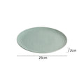 Axyaa Ceramic Dessert Plate Set | Green Patterned Steak Plates for Restaurant and Barbecue