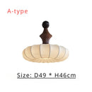 Axyaa Silk & Wood Pendant Lamp - Elegant Home Lighting for Dining, Kitchen & Bedroom