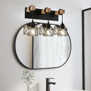 Axyaa Retro Industrial Wooden Wall Lamp LED Fixture for Bedroom, Restaurant, and Hotel