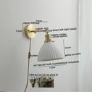 Nordic Modern LED Wall Light Axyaa Ceramic Bedside Lamp Pull Chain Switch