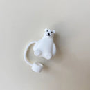 Axyaa Bear Silicone Straw Cap for Tumbler Decoration, 1 PC