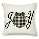 Axyaa Winter Christmas Joyful Pillow Covers for Sofa, Bedroom, Car - Decorative Cushion Cover