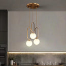 Axya Nordic Glass Ball Chandelier Pendant Lights Brass E14 Bar Lamp