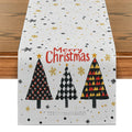Axyaa Snowflake Christmas Tree Table Runner for Rustic Dining Decor