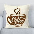 Axyaa Coffee Time Printed Sofa Cushion Cover Decorative Pillow Home Furnishings