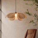 Axyaa Rattan Flower Chandelier: Handmade Woven Pendant Lamp for Living Room & Restaurant