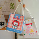 Axyaa Cartoon Insulated Bento Bag for Office Workers, Large Capacity Lunch Box Storage Bag