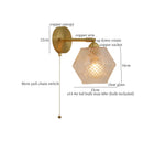 Axyaa Glass LED Wall Lamps - Vintage Japanese Style, Copper Arm, Small Bell Design