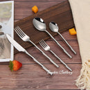 Axyaa Sliverware Set: 30Pcs Stainless Steel Cutlery with Bamboo Handle