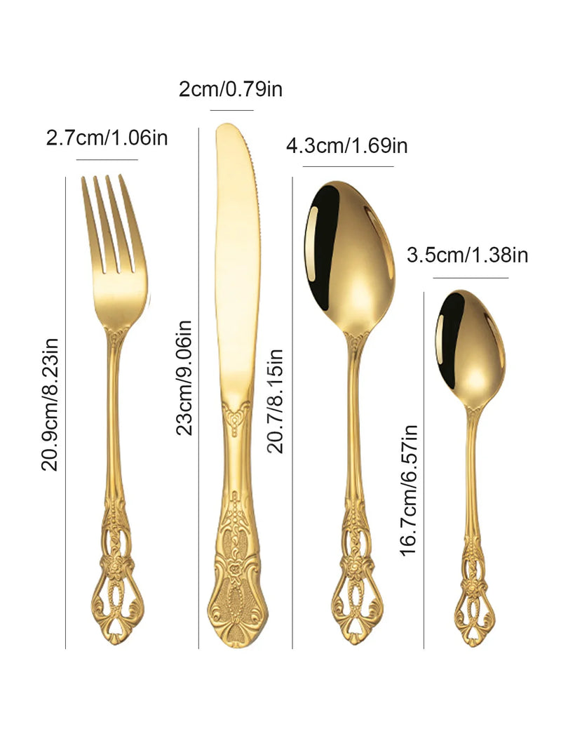 Axyaa 4pc Stainless Steel Court Tableware Set for High-Grade Wedding Parties