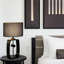 Axyaa Black Contemporary Table Lamp: LED Desk Light for Living Room or Bedroom