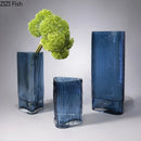 Axyaa Relief Stripe Glass Vase: Modern Minimalism Decor for Flowers, Desk, and Crafts