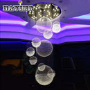 Axyaa Spiral Design K9 Crystal Chandelier with Large Crystal Ball LED Staircase Lighting