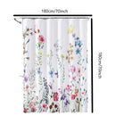 Axyaa Floral Fabric Shower Curtain for Rustic Bathroom Decor