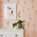 Axyaa Geese Flora Wall Stickers Set - Nursery Duck Decal Gift for Kids Room