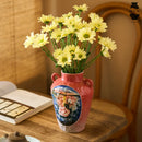 Axyaa Hand-Painted Window Hydroponic Flower Vase for Living Room Entrance