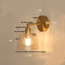 Axyaa Copper Rotatable Pull Chain LED Wall Lamp Glass Flower Stair Light