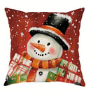 Axyaa Festive Christmas Cushion Cover Set: Snowman, Tree, Santa & Deer Patterns for Sofa