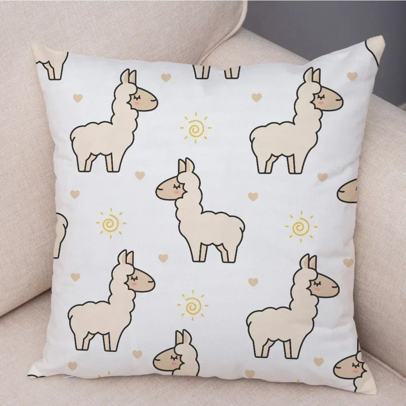 Axyaa Cartoon Animal Cushion Cover: 45*45cm for Living Room, Sofa, Car, Children's Room