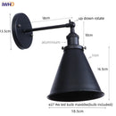 Axyaa Industrial Iron LED Wall Lamp Plug-In Stair Light Fixture