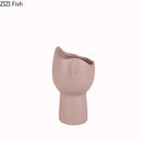 Axyaa Pout Face Ceramic Vase | Room Aesthetic Decor & Flowers Arrangement