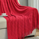 Axyaa Soft Nordic Knit Throw Blanket with Tassels for Sofa Bed & Office
