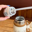 Capibara Thermos Bottle with Straw, Stainless Steel Insulated Kids Cup - Axyaa