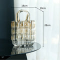 Axyaa Clear Glass Vase Handbag for Floral Arrangements & Home Decor