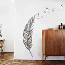 Axyaa Carved Feather Wall Stickers - Home Decor Self Adhesive Living Room Decals