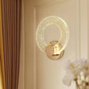 Axyaa Crystal Wall Lamp: Modern Luxury Circle Design for Bedroom, Living Room, Aisle - LED Lighting