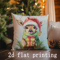 Axyaa Christmas Animal & Tree Print Pillowcases - Sofa Bedroom Car Cushion Cover