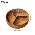 Axyaa Round Handwoven Rattan Basket with 3 Grids, 21/25/28cm