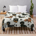 Axyaa Dachshund Dog Fleece Blanket - Lightweight Wiener Dog Throw Blanket