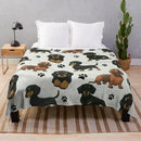 Axyaa Dachshund Dog Fleece Blanket - Lightweight Wiener Dog Throw Blanket