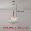 Axyaa Modern LED Glass Chandelier Gold Pendant Lighting for Home Decor