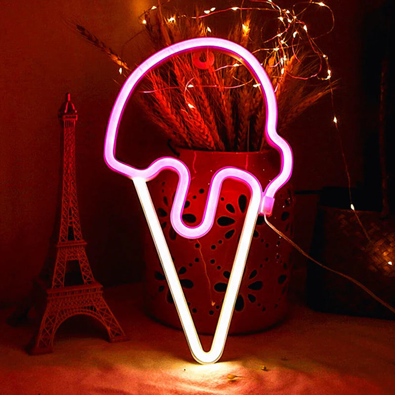 Axya Ice Cream Neon Light: Festival Decoration for Bedroom, Living Room, KTV, Bar