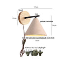 Axyaa Wood Canopy LED Wall Light - Nordic Modern Iron Bedside Lamp