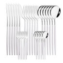 30-Piece Pink Silver Stainless Steel Dinnerware Set by Axyaa