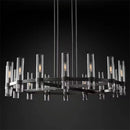 Axyaa Glass Chandelier Chrome Pendant Lamp with LED Lighting