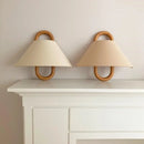 Axya Beech Wood Wall Lamp: Retro Wabi-sabi Style for Bedroom, Living Room & Porch
